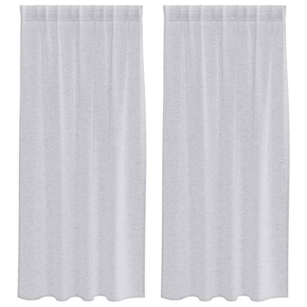 VIDAXL - Gardinpanel 2 st Ljusgrå 175 x 140 cm Polyester Ljusgrått
