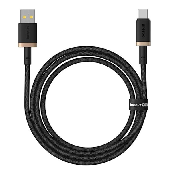 USB datakabel till Type-C, 60W, 1m - Baseus Dura (P1037780802U01-00) - Guld / Svart