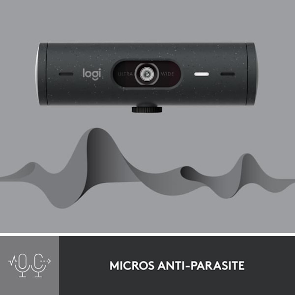 Logitech Brio 500 webbkamera HD-webbkamera med dubbla brusreducerande mikrofoner - grafit