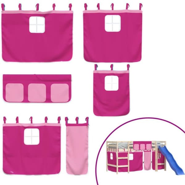 Rullgardiner för loftsäng rosa polyester Ros