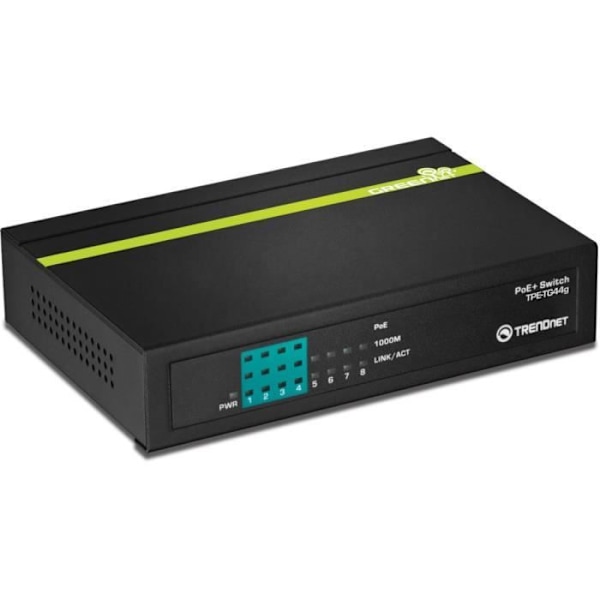 TRENDNET - TPE-TG44G - 8-portars Gigabit PoE+ GREENnet Switch Svart