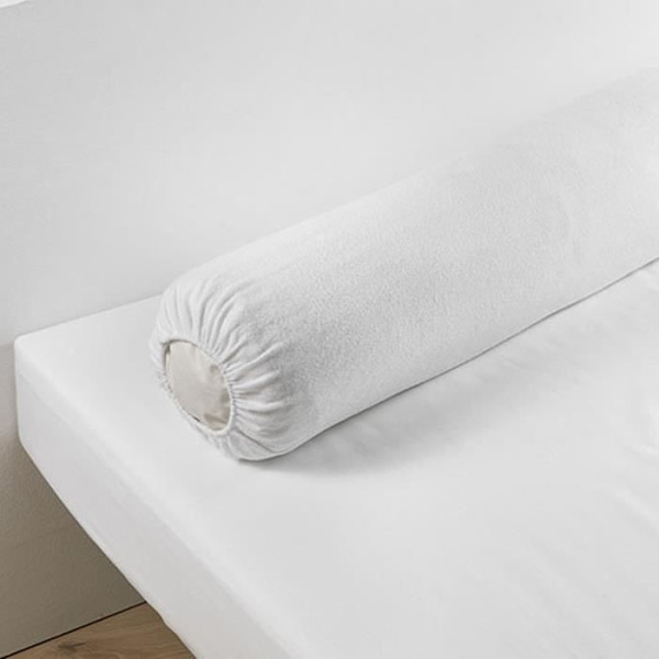 Bolsterskydd - Fleece - 100% bomull - 45x145 cm - Elastiskt stöd - Sovrum Vit