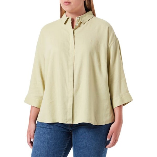 Chemisier - blus - liquette Tom tailor - 1033401 - Chemisier i lin för kvinnor Oliv XL