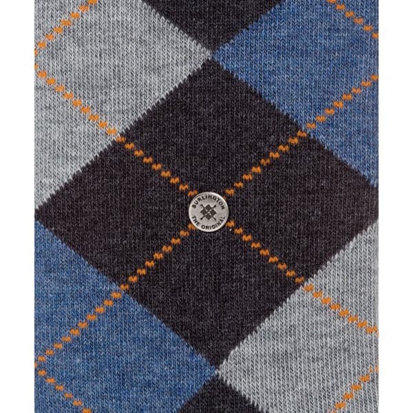 Strumpor - BURLINGTON - Everyday Mix - Pack 2 - Kammad bomull - Diamantmönster Kolgrå 40/46
