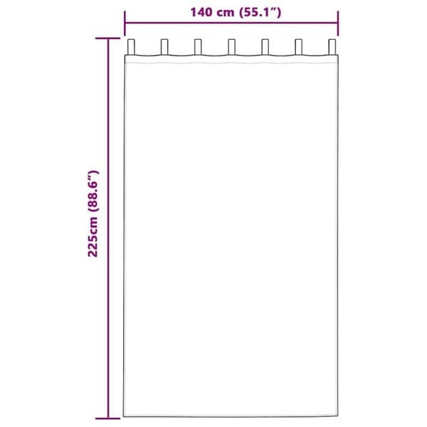 Gardiner i voile - vidaXL - Ljusgrå - 225x140 cm - Polyester - Set om 2 - Utvändig montering Ljusgrått