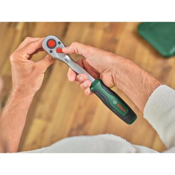 Bosch Set med 57 hävarmar 1/4" + 1/2" (för olika gör-det-själv-projekt; 55 tillbehör; hög vridmoment; Softgrip; transportväska)