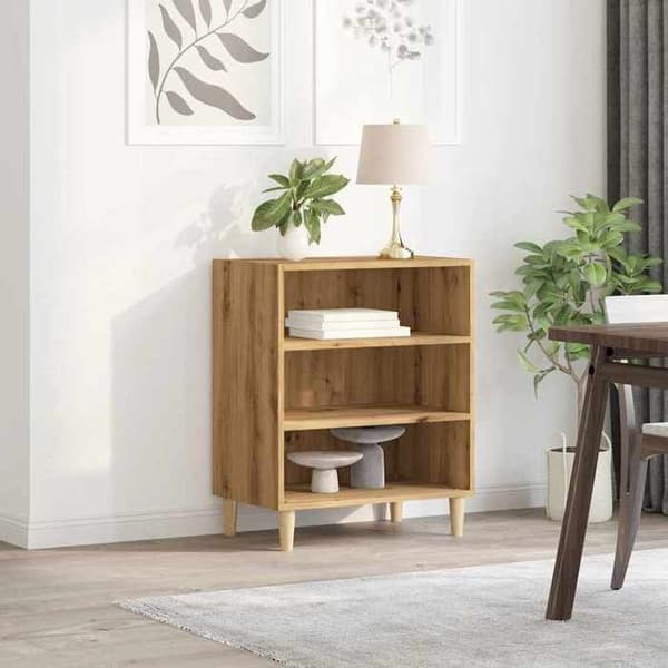 vidaXL Buffé ekträ 57x35x75 cm ingenjörsträ, förvaringsskåp, hallmöbel, sidobord, möbel 856469