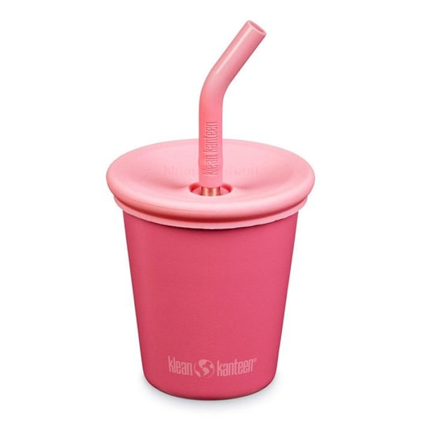 Gobelet i rostfritt stål 296 ml med sugrörslock Röd - KLEAN KANTEEN Röd