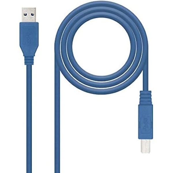 Nanokabel 10.01.0802-BL - USB 3.0 skrivarkabel, hane-hane, blå, 2mts