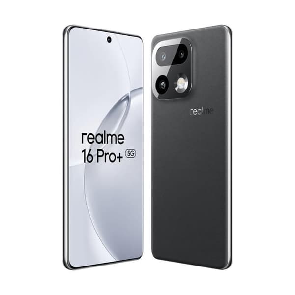 Realme 16 Pro+ 5G 12 GB/512 GB Grå (Master Grey) Dubbel SIM Svart