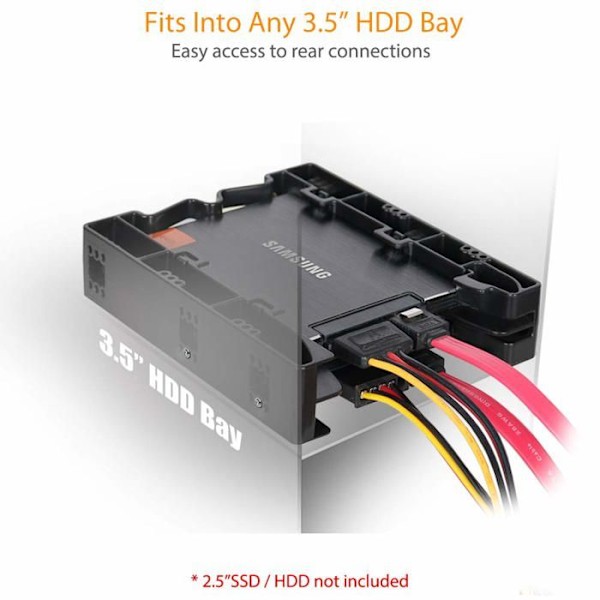 Rack för hårddiskar - ICY DOCK - EZ-Fit Lite MB290SP-B - 2 fack 2,5 tum - IDE/SATA - Svart
