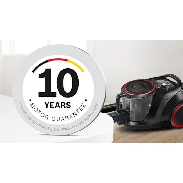 BOSCH BGS41POW1 Påslös dammsugare - ProPower - svart - 700W - 72 dB - Hepa 13 - 10m - 2,4L Svart och röd