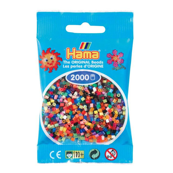 2 000 mini pärlor (små pärlor Ø2,5 mm) Assortiment Vit