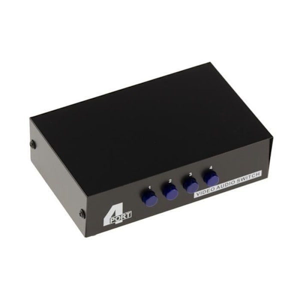 AUDIO Switch - Nål - 4 Portar - RCA - Passiv - Metall