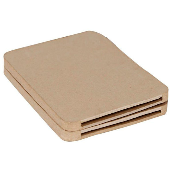 Decopatch fotoram - CD030C - Décopatch - Ett brunt pappersmachéstöd 14x1,5x18cm, Hjärtalbumram för 2 foton