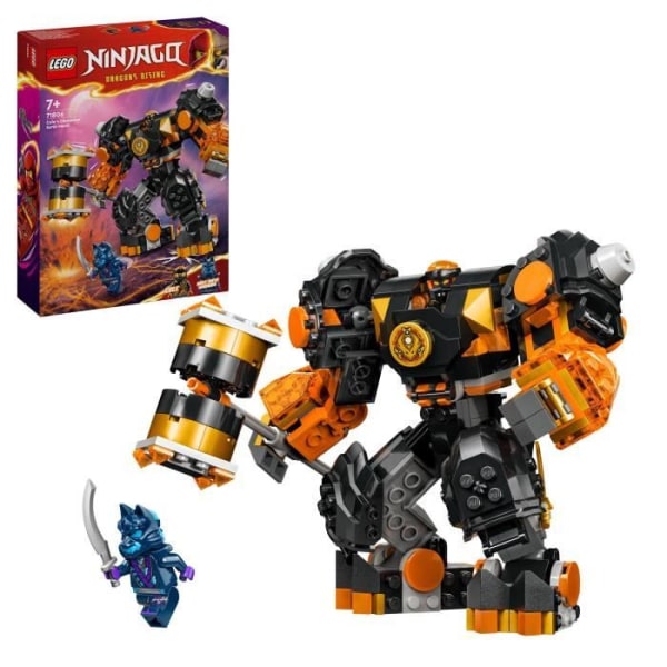 LEGO® 71806 NINJAGO Coles elementarrobot från jorden, leksak med 2 karaktärer inklusive en Cole-minifigur, Ninjapresent