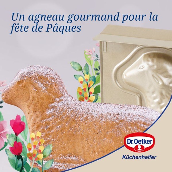 Tårtform - DR. OETKER - Påsklamm - Rostfritt stål - 27,5 cm - Non-stick Guld