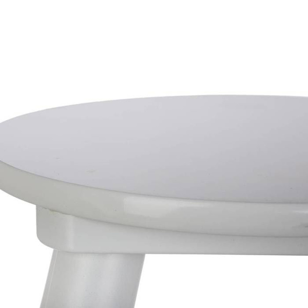 Trästoool - ATMOSPHERA - Vit - Diameter 24 cm - Höjd 26 cm - Modern design VIT