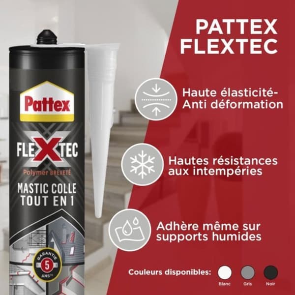 Pattex Mastic Lim Flextec Vit Kartong 389g - Pattex Vit