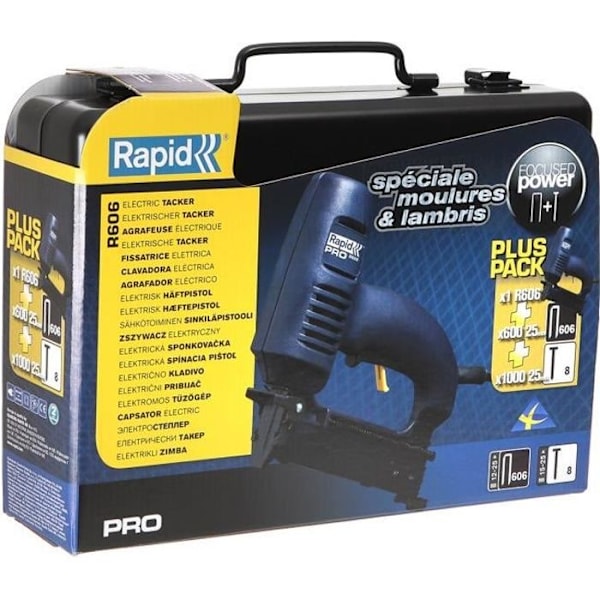 RAPID R606 elektrisk spikpistolhäftare - Focused Power system - Box ingår Röd