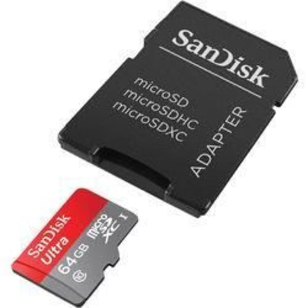 microSDXC UHS-I minneskort - SANDISK - Ultra - 64 GB - Klass 10 - Läshastighet upp till 80 MB/s