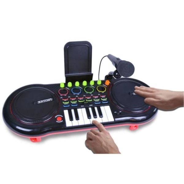 Bontempi DJ mixer med mikrofon och klaviatur 53,5 cm svart