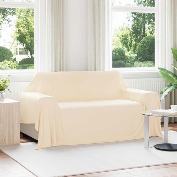 Rutig - VIDAXL - Set om 6 - 280 x 210 cm - Kräm - Polyester Grädde