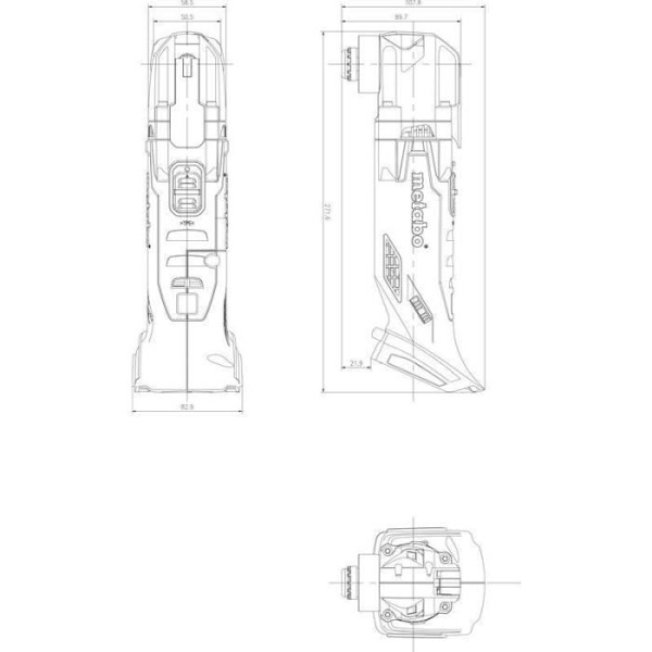 Sladdlöst multifunktionsverktyg - METABO - MT 18 LTX - 18 V - MetaBOX 145 L Grön