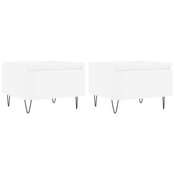 vidaXL Soffbord 2 st Vit 50x46x35 cm Konstruerat trä 830861