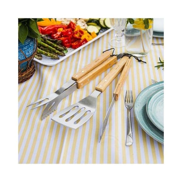 Ensemble redskap - set med redskap Kinghoff ENSEMBLE D'USTENSILES DE GRIL KH-1918 Beige, Silver