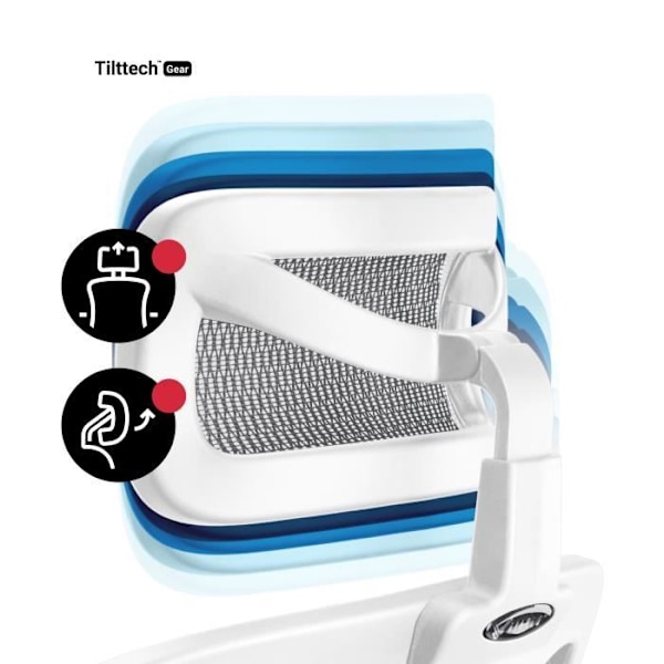 Diablo V-Basic Ergonomic Office Chair 3D Andas Mesh Justerbara Armstöd (Vit-Svart) vit svart