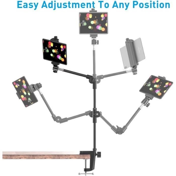 Stativ för KDD Webcam med telefonhållare, projektorstativ 63,5 cm justerbar flexibel svanhals
