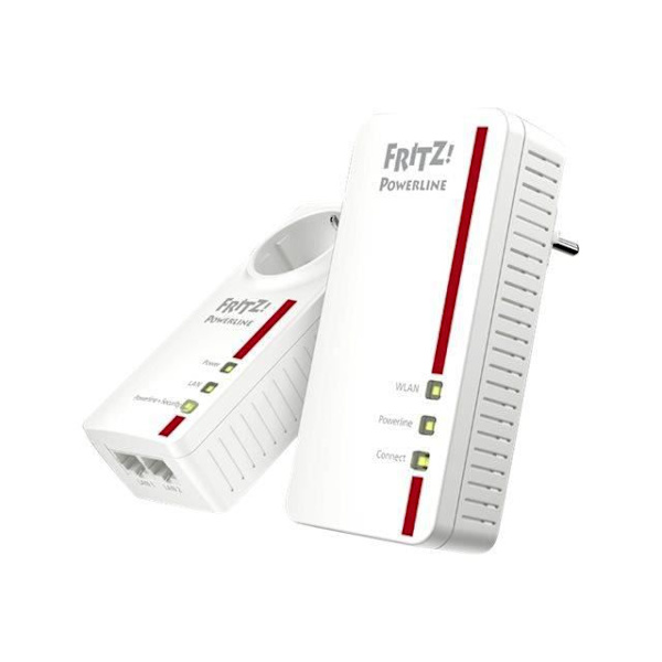 AVM FRITZ!Powerline 1260E WLAN GigE bryggset, HomePlug AV (HPAV) 2.0, IEEE 1901 802.11a-b-g-n-ac Dual band Vägganslutning