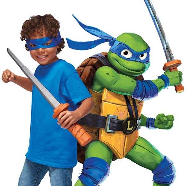 Tortuga Ninja, Stridsvapen, med tillbehör inkluderade, Modell Leonardo, För barn från 4 år, TU8061 Blå