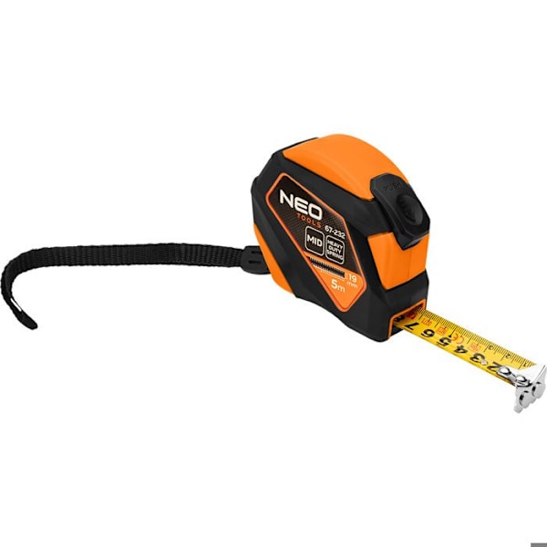 Måttband - NEO TOOLS - 67-232 - Valssadel - 5 m - Automatisk låsning