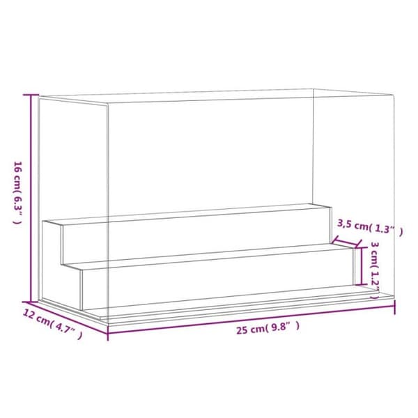 Transparent display box 25x12x16 cm akryl