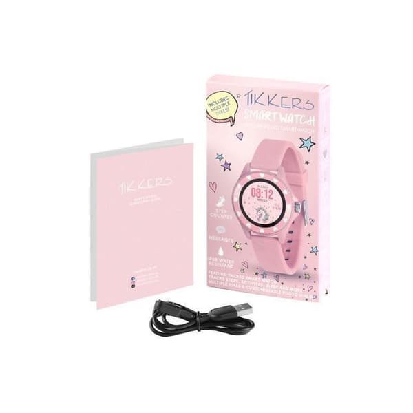 Barnsmartklocka Tikkers Smart Watch Series 34 rosa Bluetooth-notifikationer