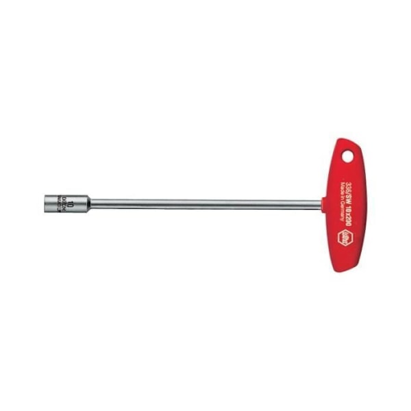 Nyckel för hylsa - Wiha - 10 x 125 mm - Krom-vanadium stål - T-handtag - Inre hål