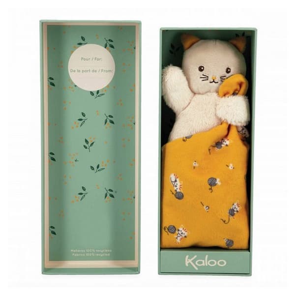 Doudou Carre mjukhet Gul katt - 18 cm