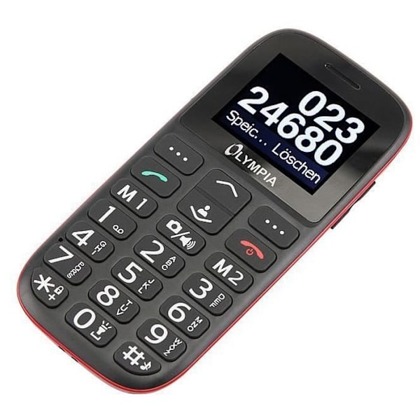 Olympia Bella mobiltelefon - Enkelt SIM - 4,5 cm - Bluetooth - 600 mAh - Svart