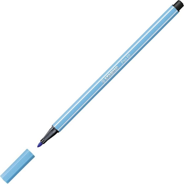 Feutre - STABILO - Pen 68 - Inodor - Blå Azur - Spets 1,0 mm Azurblått