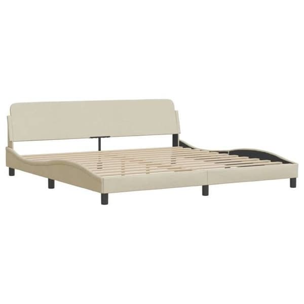 vidaXL Dover sängram kräm 200x200 cm tyg 373250
