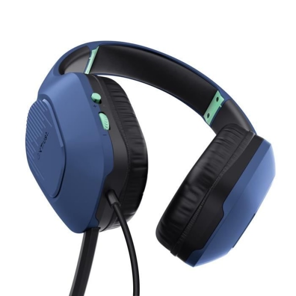 Trust Gaming GXT 415 Zirox Lightweight Wired Gaming Headset för PC, Xbox, PS4, PS5, Switch, 3,5 mm Jack, med Mic - Blå