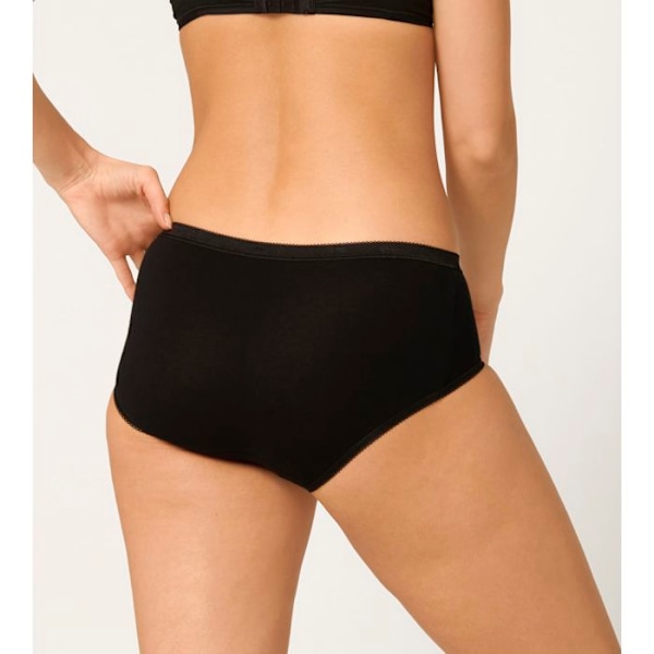 SLIP - SLOGGI - BASIC + MIDI - 95% COTTON - 5% ELASTAN - FÖRPACKNING AV 4 SVART 44