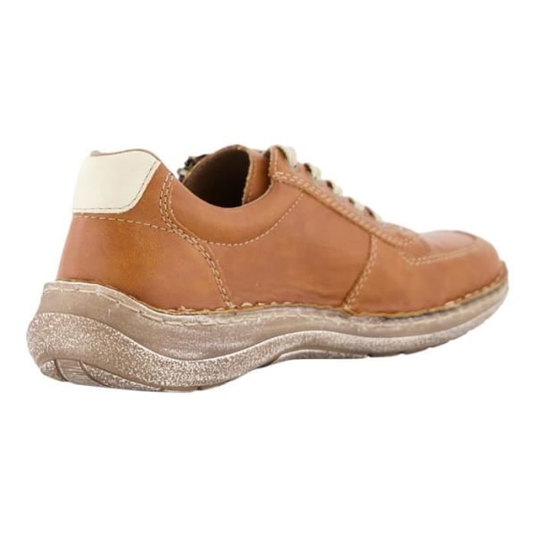 Sneaker för män - RIEKER - Brunt läder - Platt klack - Spetsstängning kastanj 42