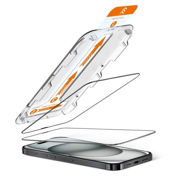 Härdat Glas - CRONG - EasyShield 2 - iPhone 16 / iPhone 15 - 2 bitar - Vit