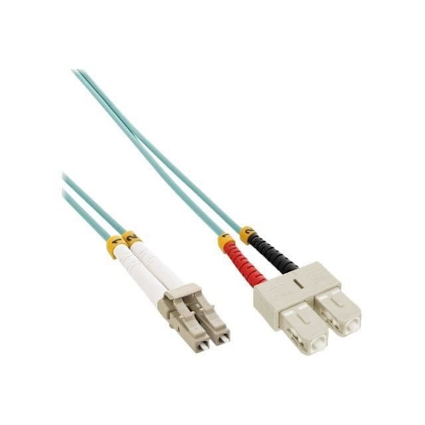 Anslutningskabel - InLine - LC till SC - 50 cm - OM3 fiberoptik - Halogenfri - Turkos