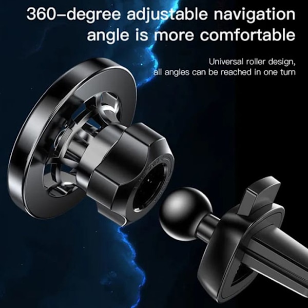 Bilstöd - Yesido - C158 - Magnetisk - Svart - Plast ABS Svart