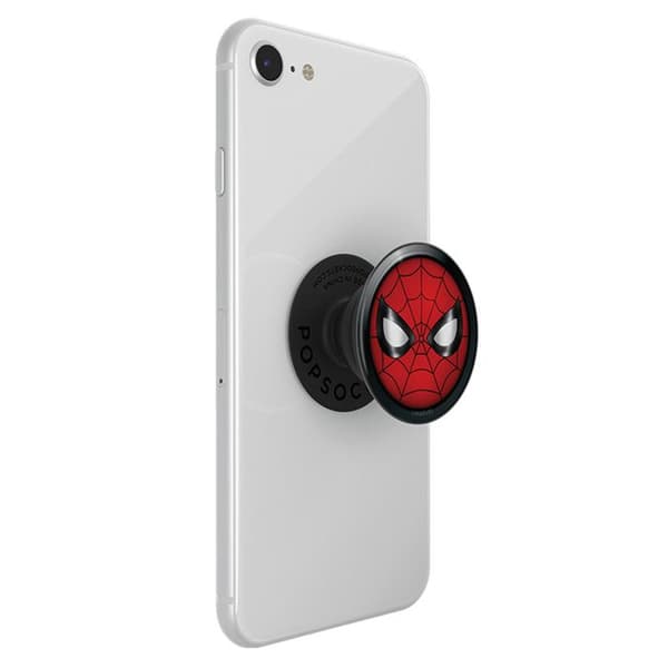 Telefonstöd PopSockets - PopGrip - Marvel Spider-Man ikon (Glänsande) svart röd