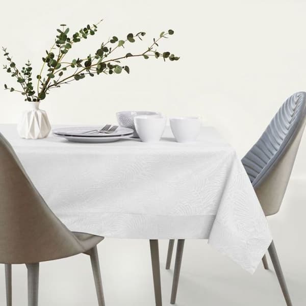 Bordduk - Gaia - Vit - Pressad växt - 140 x 280 cm Vit
